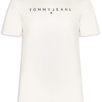 Camiseta Masculina Regular Fit Linear Logo Bordado - Branco
