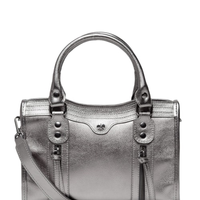 Bolsa Feminina Pequena Metal Leather - Prateado