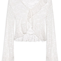 Blusa Feminina Manga Longa Em Renda - Off White