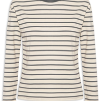 Blusa Feminina Listrada Manga Longa - Bege