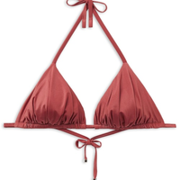 Parte De Cima De Biquíni Cortininha Shiny Satin - Laranja