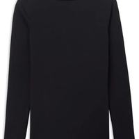 Blusa De Manga Comprida Com Decote Canoa Em Algodão Ultralight - Preto