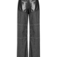 Calça Feminina Jeans Couro Verena - Preto