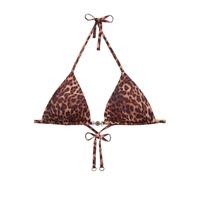 Parte De Cima De Biquíni Cortininha Brown Animalier - Marrom