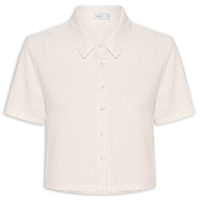 Camisa Feminina Mc Texturizada - Off White