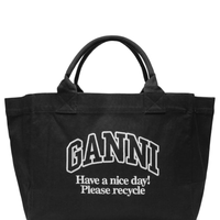 Bolsa Feminina Shopper XXL Contrasted Logo Pocket - Preto