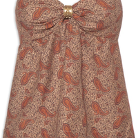 Blusa Feminina Sem Manga Estampa Maya - Marrom