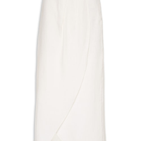 Saia Midi Linho Metal - Branco