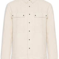 Jaqueta Jeans Masculina Utility Linen Over - Bege