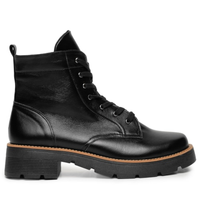 Coturno Feminino Couro Cano Baixo - Preto
