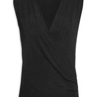 Blusa Feminina Tricot Transpassada - Preto