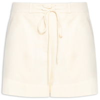 Short Feminino Linho Cós Amarração - Bege