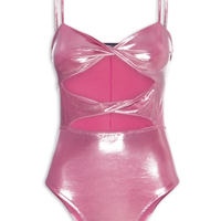 Body Cut Out Carnaval Metalizado - Rosa