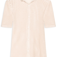 Camisa Masculina Em Tricot - Bege