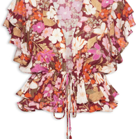 Blusa Feminina Lurex Estampa Jasmin Solar - Rosa