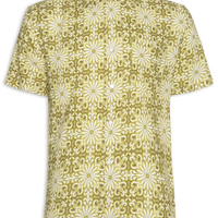 Camisa Masculina Manga Curta Garden Tile - Amarelo
