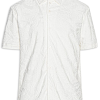 Camisa Masculina Casual Nature Jacquard - Branco