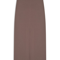 Saia Midi Com Fenda Frontal Em Crepe - Marrom