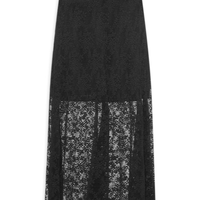 Saia Midi Em Renda - Preto