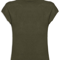 Blusa Feminina Manga Japonesa Em Tricot - Verde