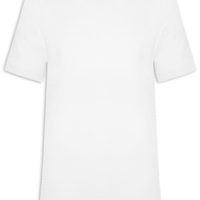 Camiseta Masculina Gola Redonda Em Tricot - Branco