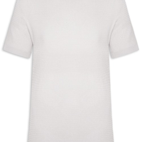 Camiseta Masculina Gola Redonda Em Tricot - Cinza