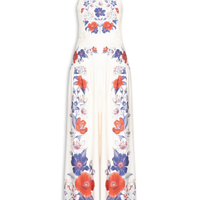 Macacão Feminino Floral Lina - Branco