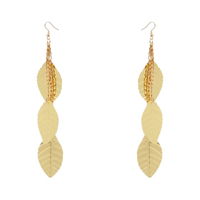 Brinco Feminino Carnaval Folhas - Dourado
