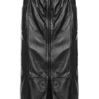 Saia De Couro Midi Sport - Preto