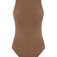 Body Feminino Básico Decote Em U - Marrom