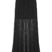 Saia Midi Feminina Em Renda - Preto