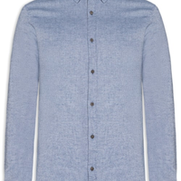 Camisa Masculina Casual Classic Fit Melange - Azul