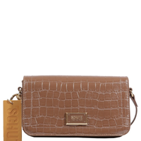 Bolsa Feminina Tiracolo Croco - Marrom