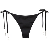 Calcinha De Biquíni Brasileira Crystal Drops - Preto