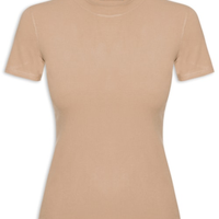Camiseta Feminina Básica Manga Curta - Bege