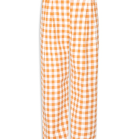 Calça Feminina Cropped Algodão Xadrez - Bege