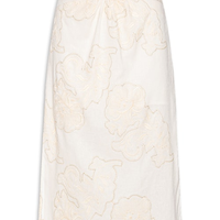 Saia Midi Fivela Bordado Magnolia - Off White
