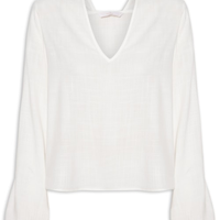 Blusa Feminina Tecido Rayon New Slub - Branco
