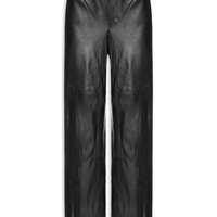 Calça Feminina De Couro Sport Recorte Pespontos - Preto