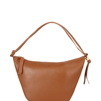 Bolsa Feminina Pequena Hobo Em Couro - Marrom