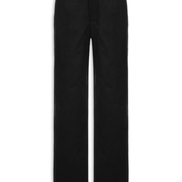 Calça Masculina Reta De Sarja Com Pregas - Preto