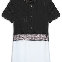 Blusa Feminina Multi Layer Pointelle - Preto