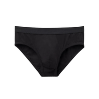 Cueca Slip Em Algodão Supima Com Elástico Visível - Preto