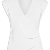 Blusa Feminina Transpassada Em Tricot - Branco