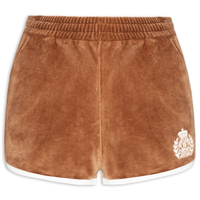 Short Feminino NY Crest Velour Track - Marrom