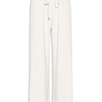 Calça Feminina Pantalona Risca De Giz Com Linho - Bege