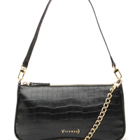 Bolsa Feminina Pequena Shoulder Croco Other - Preto