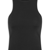 Regata Feminina De Tricot Decote Costas Assimétrica - Preto