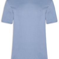 Camiseta Masculina Básica Friso Na Gola - Azul