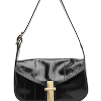 Bolsa Feminina Média Leather Enguia - Preto